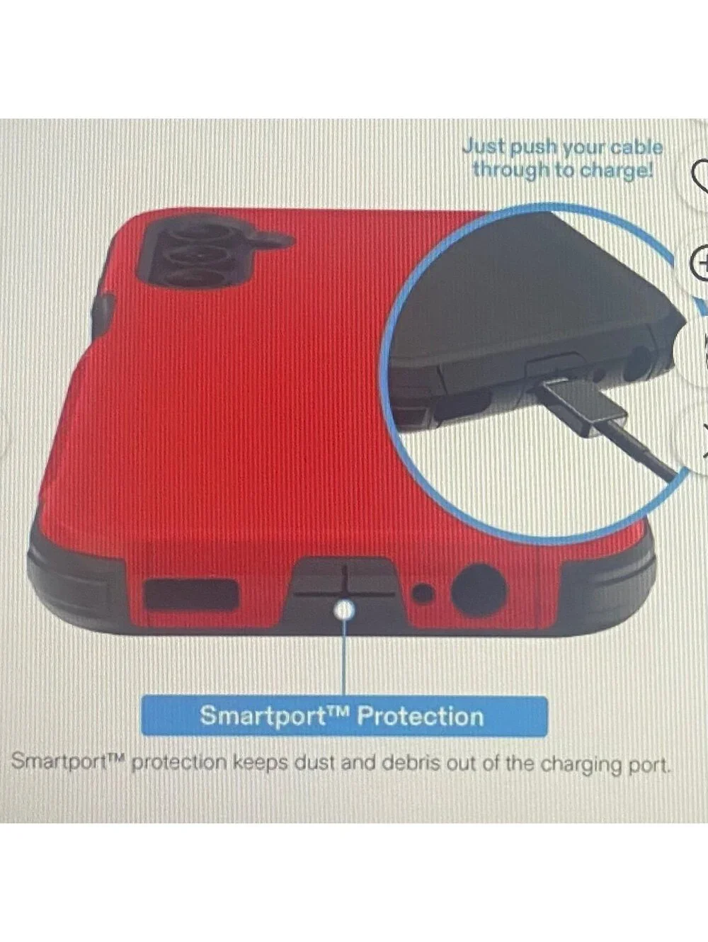 Onn Slim Rugged Case for Samsung Galaxy A15 5G Red/Gray